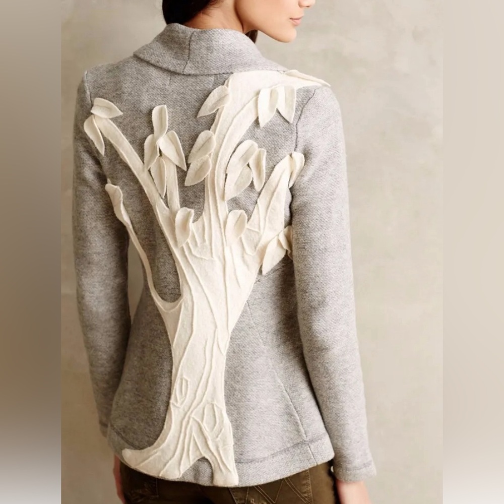 Anthropologie Rosie Neira Tree Sweater Size Large 40” HTF Excellent Condition